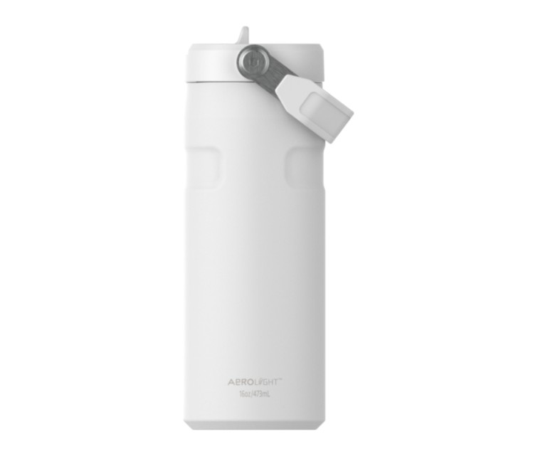 Thermos bottle with straw The IceFlow Bottle Flip Straw 2.0 0.47L white