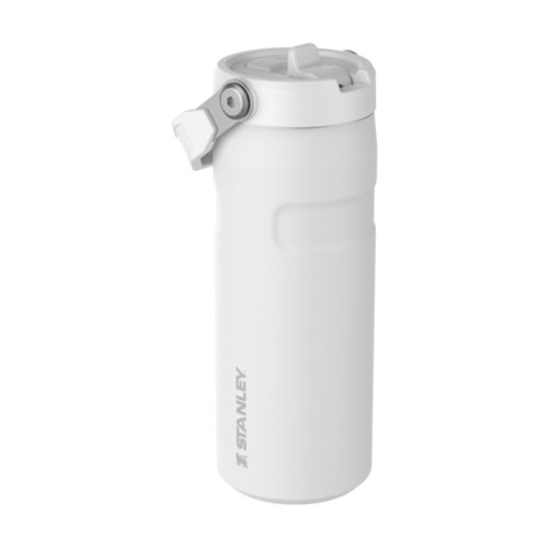 Termopudele ar salmiņu The IceFlow Bottle Flip Straw 2.0 0,47L balta 