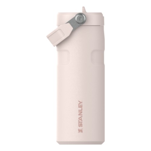 Termopudele ar salmiņu The IceFlow Bottle Flip Straw 2.0 0,47L gaiši rozā