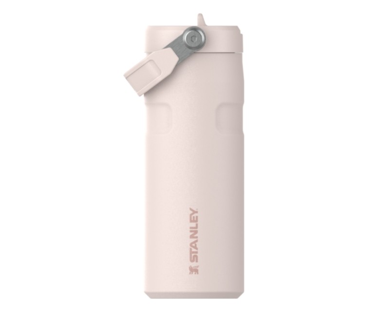 Termosas su šiaudeliu „The IceFlow Bottle Flip Straw 2.0“ 0,47 l, šviesiai rožinis