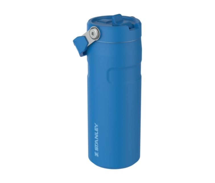 Termosas su šiaudeliu „The IceFlow Bottle Flip Straw 2.0“ 0,47 l, mėlynas