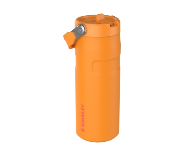Termopudele ar salmiņu The IceFlow Bottle Flip Straw 2.0 0,47L oranža
