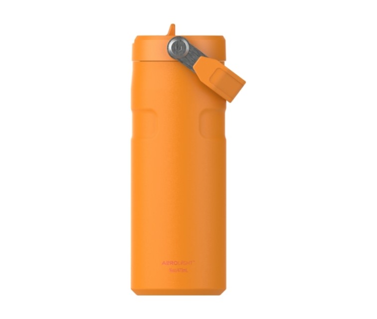 Termopudele ar salmiņu The IceFlow Bottle Flip Straw 2.0 0,47L oranža