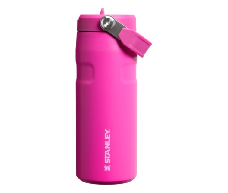 Termopudele ar salmiņu The IceFlow Bottle Flip Straw 2.0 0,47L violeta