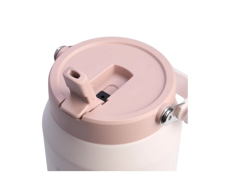Termopudele ar salmiņu The IceFlow Flip Straw 2.0 Jug 1,90L gaiši rozā