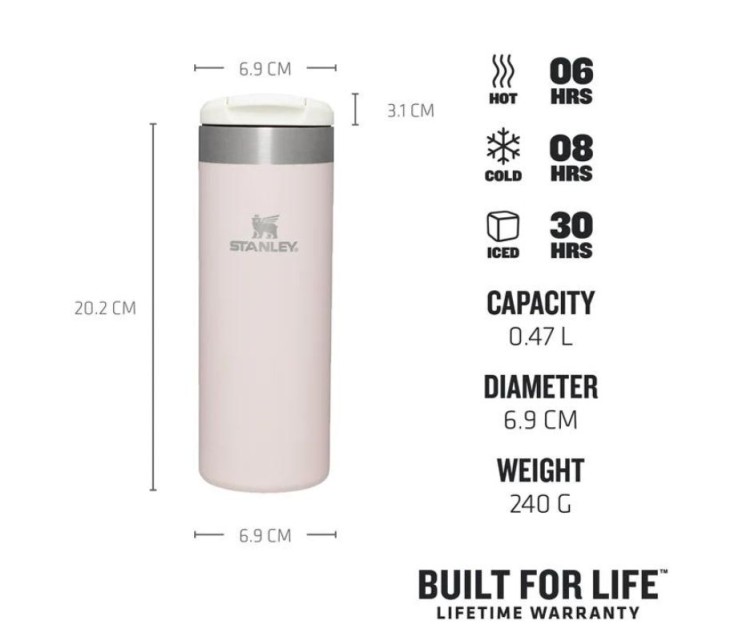 The AeroLight Transit Mug 0.47 L light pink