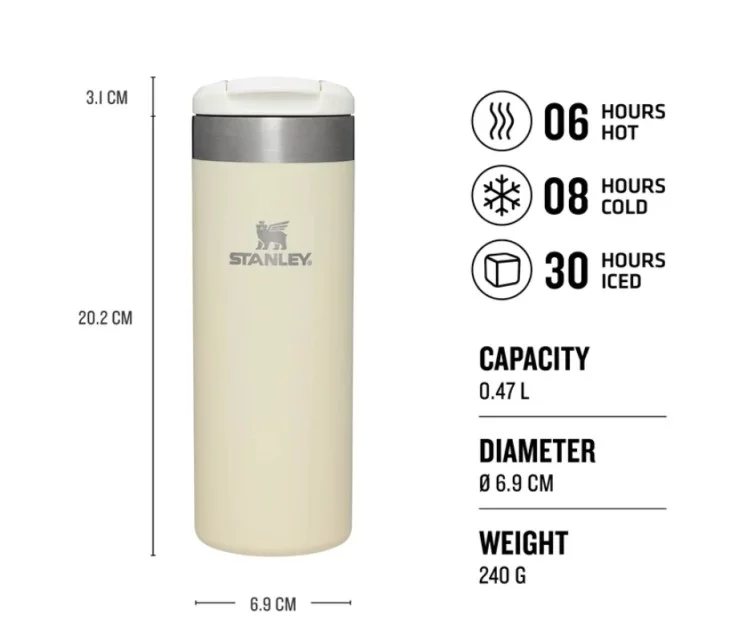 "Thermos" puodelis "The AeroLight Transit" 0,47 l talpos, kreminės spalvos "Thermos" puodelis "The AeroLight Transit" 0,47 l talpos, kreminės spalvos