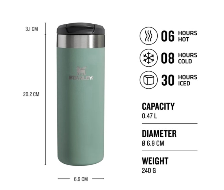 Termokrūze The AeroLight Transit Mug 0,47L zilganpelēka