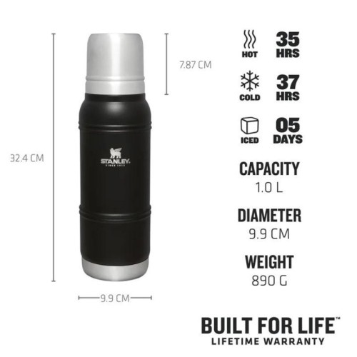 Termosas "Thermos The Artisan Thermal Bottle" 1 l, juodas Termosas "Thermos The Artisan Thermal Bottle" 1 l, juodas