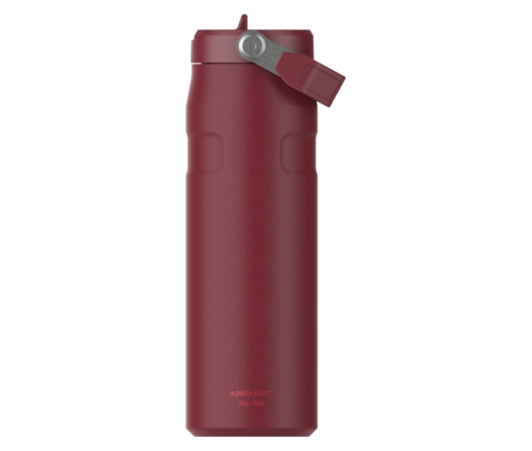 Termosas su šiaudeliu „The IceFlow Bottle Flip Straw 2.0“ 0,7 l, tamsiai raudonas