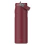 Termosas su šiaudeliu „The IceFlow Bottle Flip Straw 2.0“ 0,7 l, tamsiai raudonas