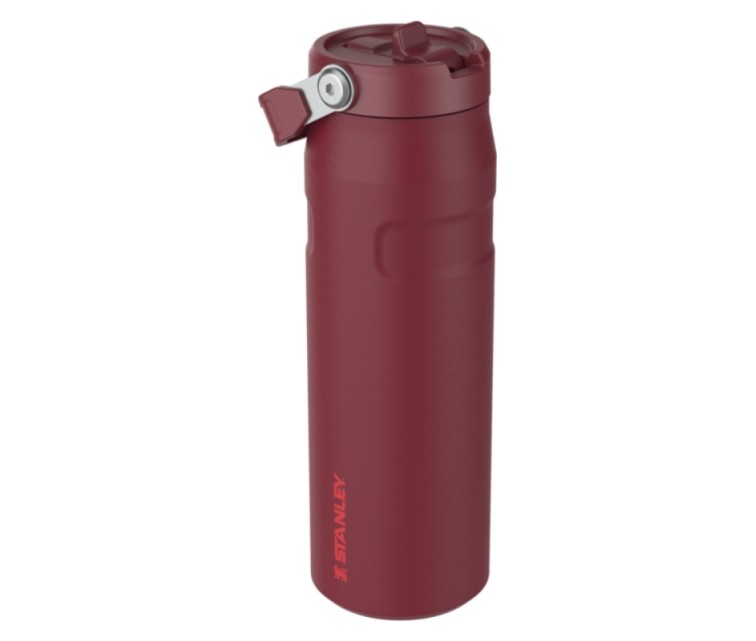 Termosas su šiaudeliu „The IceFlow Bottle Flip Straw 2.0“ 0,7 l, tamsiai raudonas