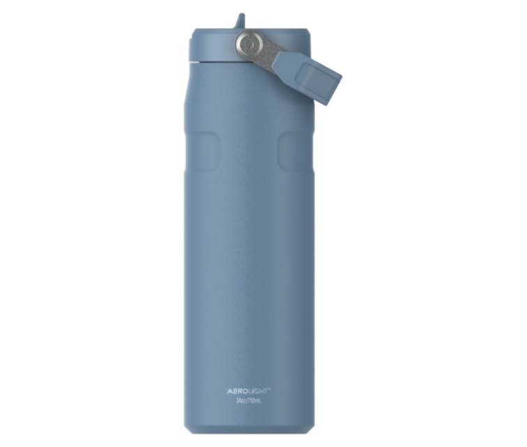 Termopudele ar salmiņu The IceFlow Bottle Flip Straw 2.0 0,7L zilganvioleta