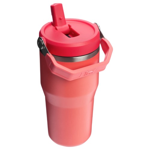 Termokrūze ar salmiņu The IceFlow Flip Straw 2.0 Tumbler 0,6L koraļu sarkanoranža