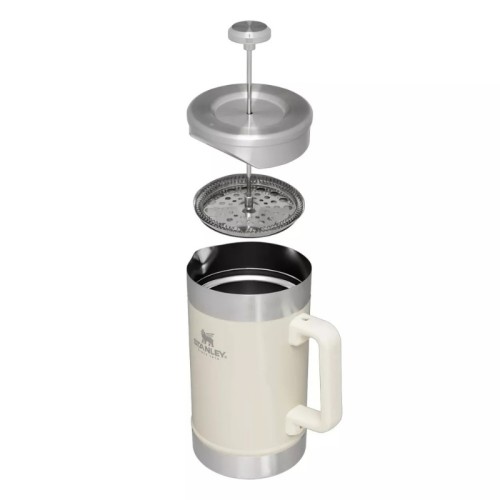Blizgios kreminės spalvos kavos termosas Stay-Hot French Press 1,4 l Blizgios kreminės spalvos kavos termosas Stay-Hot French Press 1,4 l