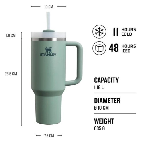 Termokrūze ar salmiņu The Quencher H2.O FlowState Tumbler 1.18L zilganpelēka Termokrūze ar salmiņu The Quencher H2.O FlowState Tumbler 1.18L zilganpelēka