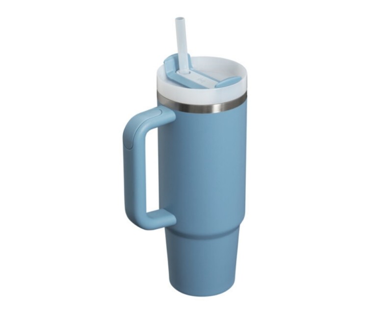 Thermos mug with straw The Quencher H2.O FlowState Tumbler 0.89L blue-violet