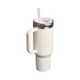 Termokrūze ar salmiņu The Quencher H2.0 Fluted Tumbler 1.18L glancētā krēmkrāsā