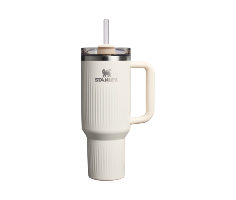 Termokrūze ar salmiņu The Quencher H2.0 Fluted Tumbler 1.18L glancētā krēmkrāsā Termokrūze ar salmiņu The Quencher H2.0 Fluted Tumbler 1.18L glancētā krēmkrāsā