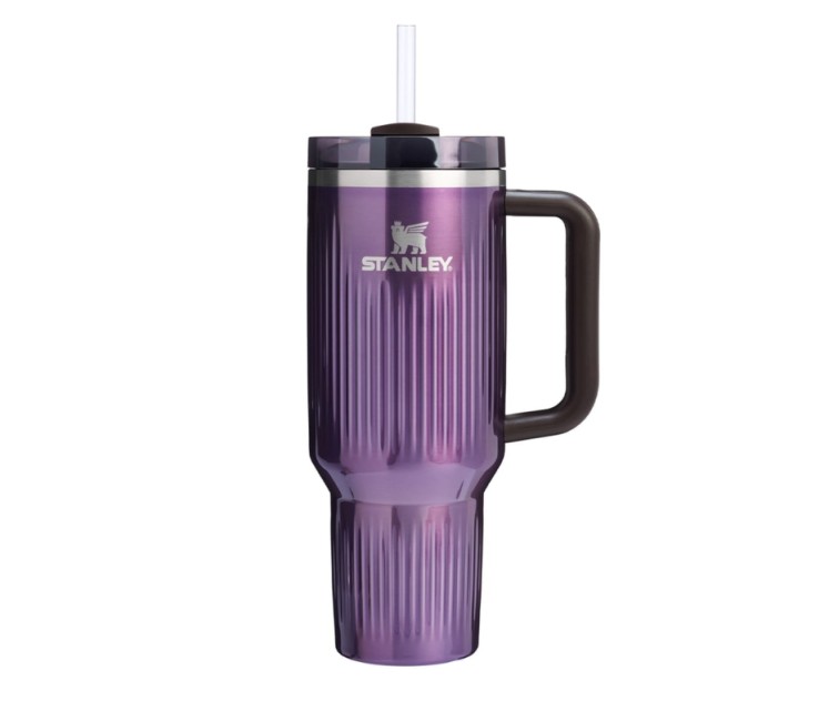 Termosinis puodelis su šiaudeliu The Quencher H2.0 Fluted Tumbler 1.18L blizgi šviesiai violetinė spalva Termosinis puodelis su šiaudeliu The Quencher H2.0 Fluted Tumbler 1.18L blizgi šviesiai violetinė spalva
