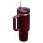 Termokrūze ar salmiņu The Quencher H2.0 Fluted Tumbler 1.18L spīdīgi sarkanbrūna
