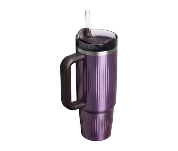 Termokrūze ar salmiņu The Quencher H2.0 Fluted Tumbler 0.89L spīdīgi gaiši violeta