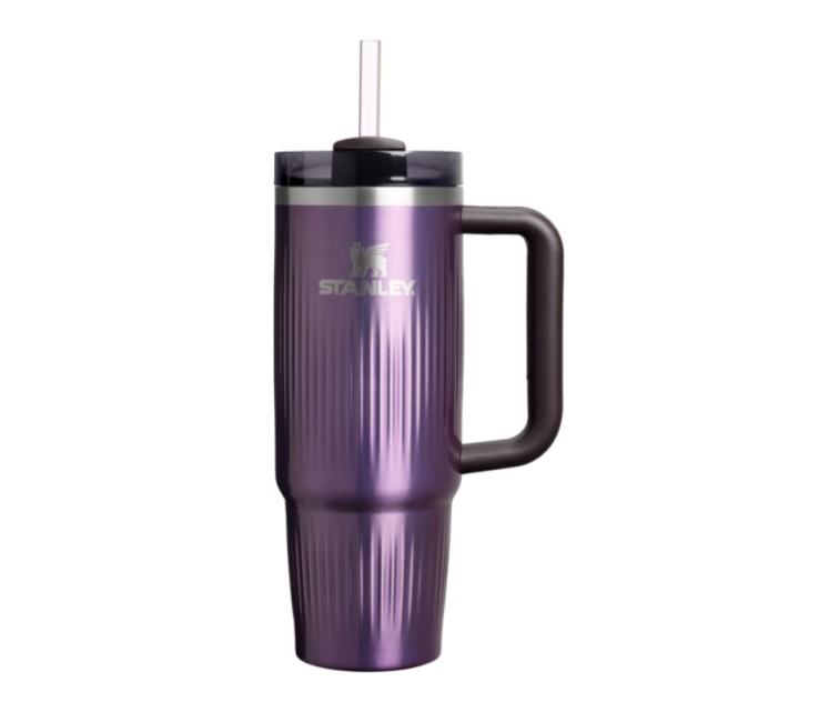 Termokrūze ar salmiņu The Quencher H2.0 Fluted Tumbler 0.89L spīdīgi gaiši violeta
