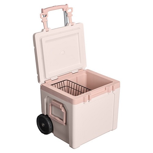 Aukstuma kaste ar riteņiem The Easy-Carry Outdoor Wheeled Cooler 47L gaiši rozā 