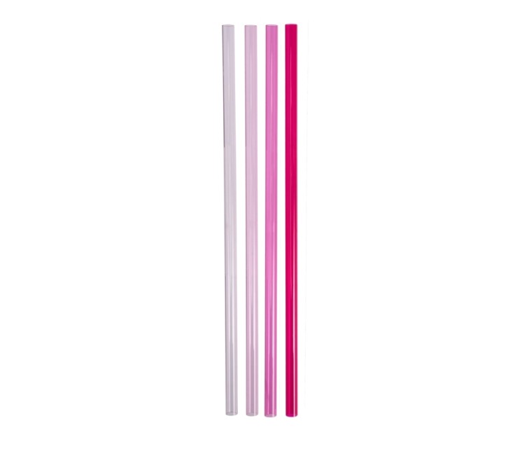 Salmiņu komplekts 4 gab. termokrūzēm The Quencher Travel Tumbler Straws 1,18L rozā