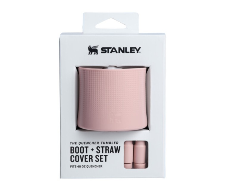 Aizsargpārvalka un salmiņu vāciņu 2 gab. komplekts termokrūzēm 1,18L The Quencher Boot + Straw Topper gaiši rozā