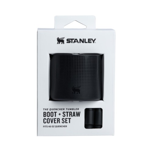Aizsargpārvalka un salmiņu vāciņu 2 gab. komplekts termokrūzēm 1,18L The Quencher Boot + Straw Topper melns  Aizsargpārvalka un salmiņu vāciņu 2 gab. komplekts termokrūzēm 1,18L The Quencher Boot + Straw Topper melns