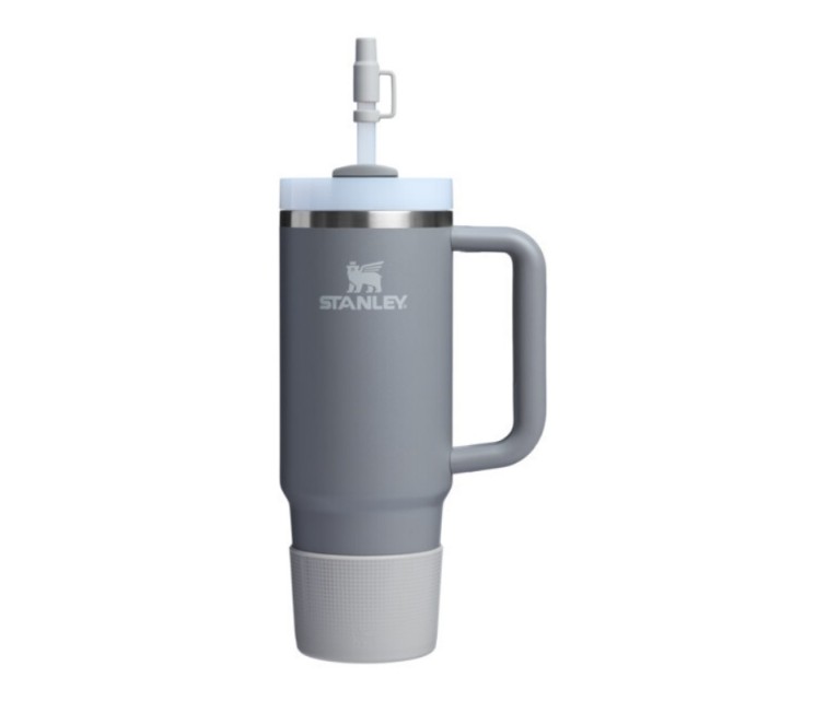 Aizsargpārvalka un salmiņu vāciņu 2 gab. komplekts termokrūzēm 0,89L/0,6L The Quencher Boot + Straw Topper gaiši pelēks