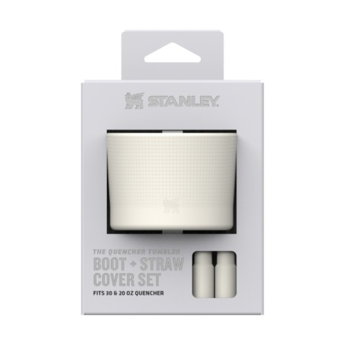 Aizsargpārvalka un salmiņu vāciņu 2 gab. komplekts termokrūzēm 0,89L/0,6L The Quencher Boot + Straw Topper krēmkrāsā  Aizsargpārvalka un salmiņu vāciņu 2 gab. komplekts termokrūzēm 0,89L/0,6L The Quencher Boot + Straw Topper krēmkrāsā