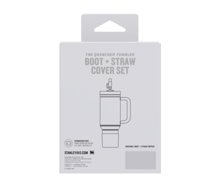 Aizsargpārvalka un salmiņu vāciņu 2 gab. komplekts termokrūzēm 0,89L/0,6L The Quencher Boot + Straw Topper hortenziju zils