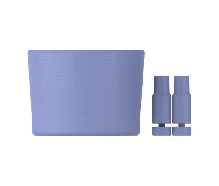 Aizsargpārvalka un salmiņu vāciņu 2 gab. komplekts termokrūzēm 0,89L/0,6L The Quencher Boot + Straw Topper hortenziju zils