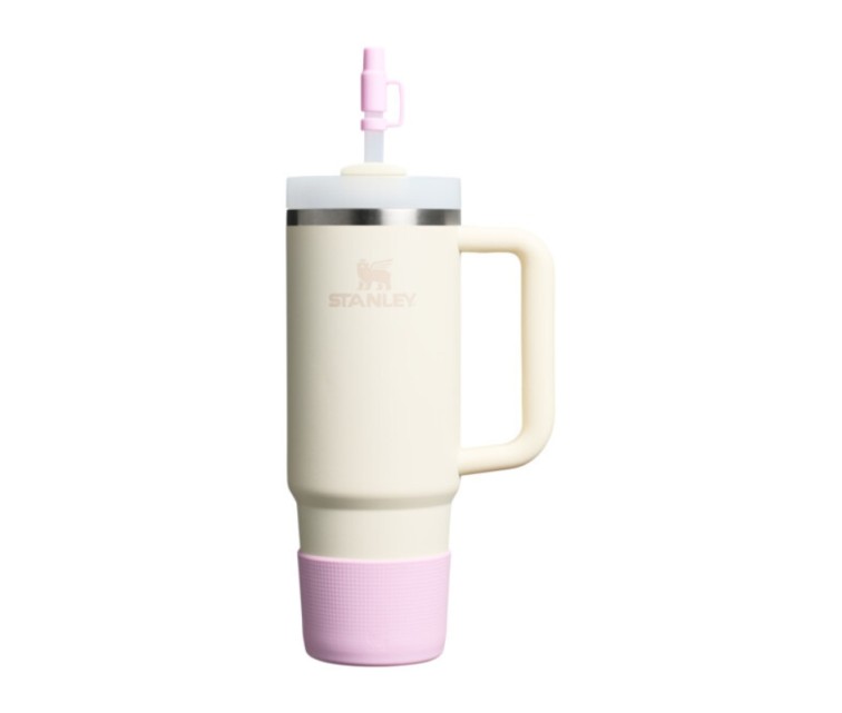 Aizsargpārvalka un salmiņu vāciņu 2 gab. komplekts termokrūzēm 0,89L/0,6L The Quencher Boot + Straw Topper rozā