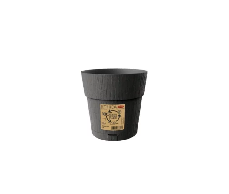 Flower pot with tray Ethica Ø15x15cm grey Flower pot with tray Ethica Ø15x15cm grey