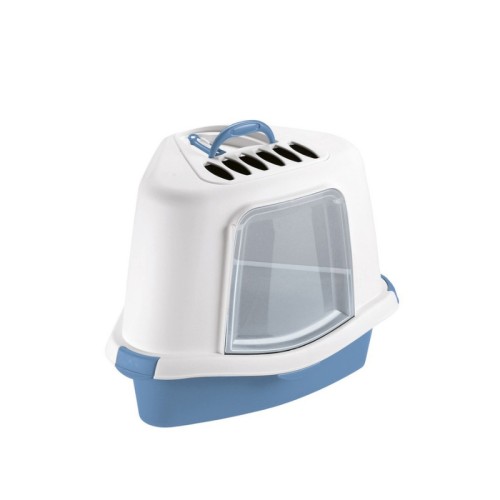 Cat litter box Sprint Corner Plus 56x40x40cm blue/white