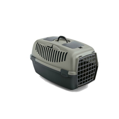 Transportēšanas būris Gulliver 2 ar plastmasas durvīm 55x36x35cm pelēks/zaļš Transportēšanas būris Gulliver 2 ar plastmasas durvīm 55x36x35cm pelēks/zaļš