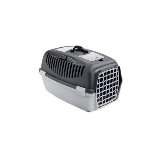 Transportēšanas būris Gulliver 2 ar plastmasas durvīm 55x36x35cm tumši pelēks/gaiši pelēks Transportēšanas būris Gulliver 2 ar plastmasas durvīm 55x36x35cm tumši pelēks/gaiši pelēks