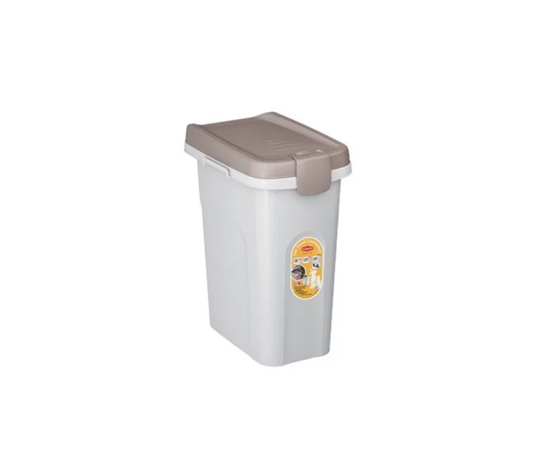 Talpykla naminių gyvūnėlių maistui laikyti 6kg 15L 33x22x41cm balta/šviesiai pilka Talpykla naminių gyvūnėlių maistui laikyti 6kg 15L 33x22x41cm balta/šviesiai pilka