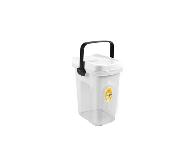 Konteiner lemmikloomatoidu hoidmiseks 2,5kg 7L 23x19x31cm läbipaistev/valge Konteiner lemmikloomatoidu hoidmiseks 2,5kg 7L 23x19x31cm läbipaistev/valge