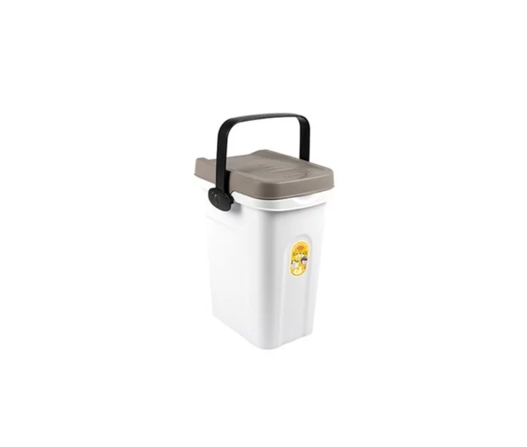 Konteiner lemmikloomatoidu hoidmiseks 2,5kg 7L 23x19x31cm valge/helehall Konteiner lemmikloomatoidu hoidmiseks 2,5kg 7L 23x19x31cm valge/helehall