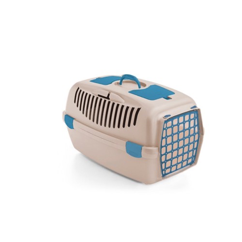 Transport cage Gulliver 2 with plastic door 55x36x35cm in white travertine color
