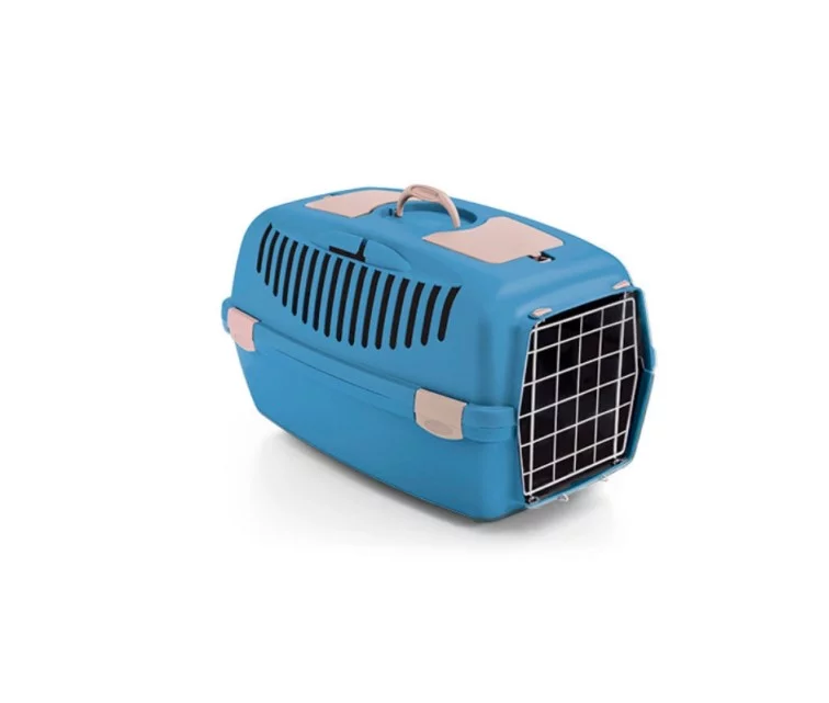 Transportavimo narvas Gulliver 3 su metalinėmis durelėmis 61x40x38cm mėlynas Transportavimo narvas Gulliver 3 su metalinėmis durelėmis 61x40x38cm mėlynas