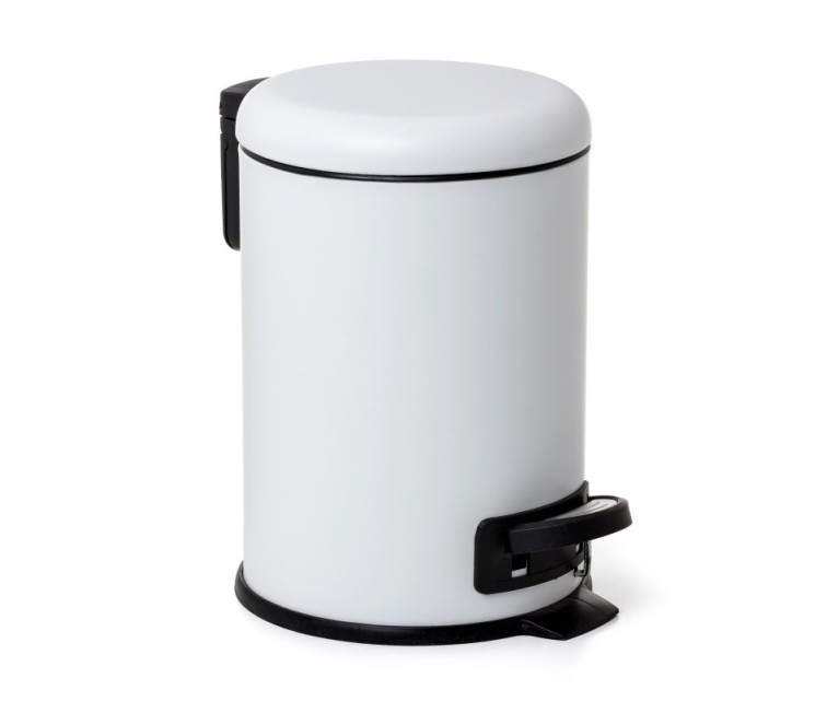 Pedal Bucket 3L Nordic stainless steel/white