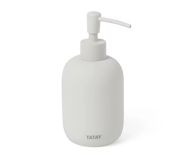 Skysto muilo talpykla Minkšta keramika, balta Skysto muilo talpykla Minkšta keramika, balta