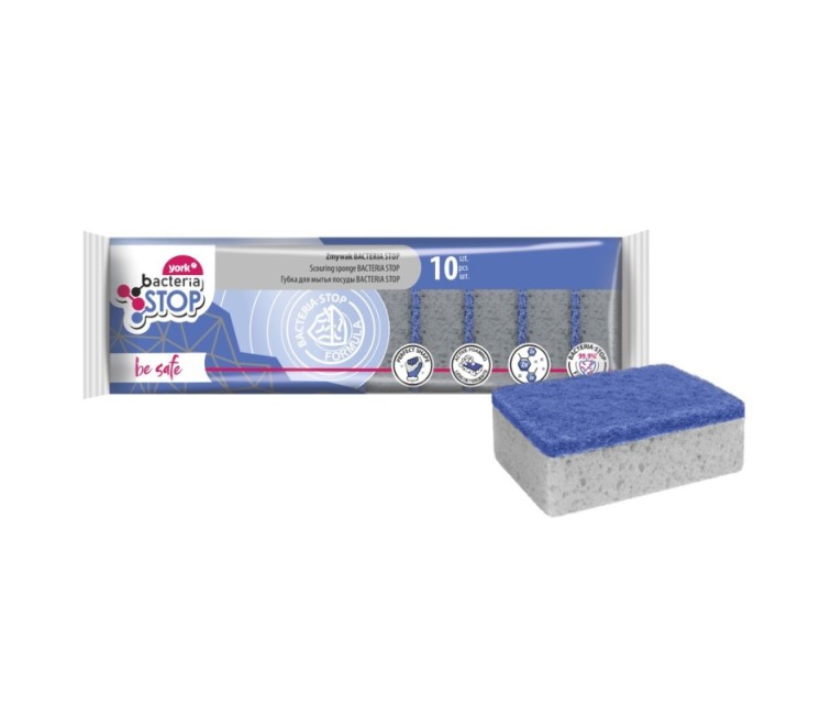Sūklis trauku mazgāšanai BACTERIA STOP 10 gab.