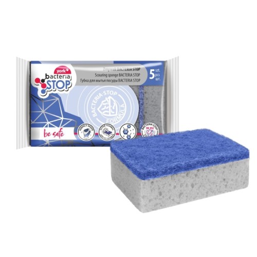 Sūklis trauku mazgāšanai BACTERIA STOP 5 gab.