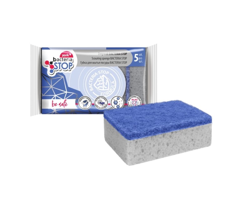 Sūklis trauku mazgāšanai BACTERIA STOP 5 gab.